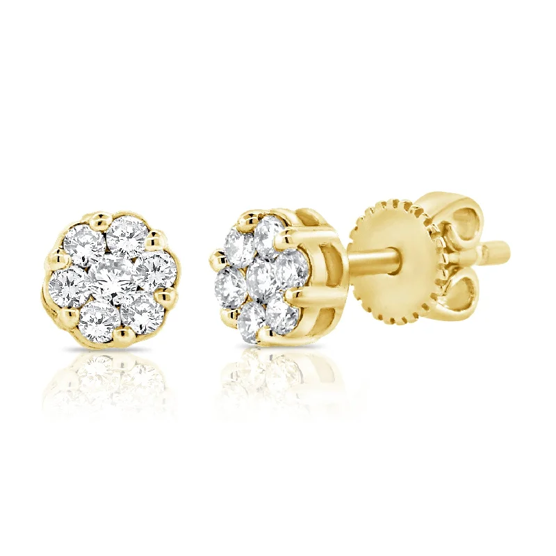 Elegant Cuff Earrings for Women-Illusion Set Diamond Stud Earrings made in 14K Gold