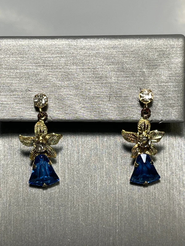 Modern Dangle Earrings-Ladies Antique Sapphire and Diamond Style Earrings