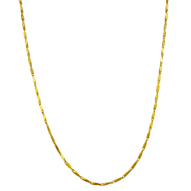 Personalized Bar Necklace for Gifts-Solid Razo Chain (24K)