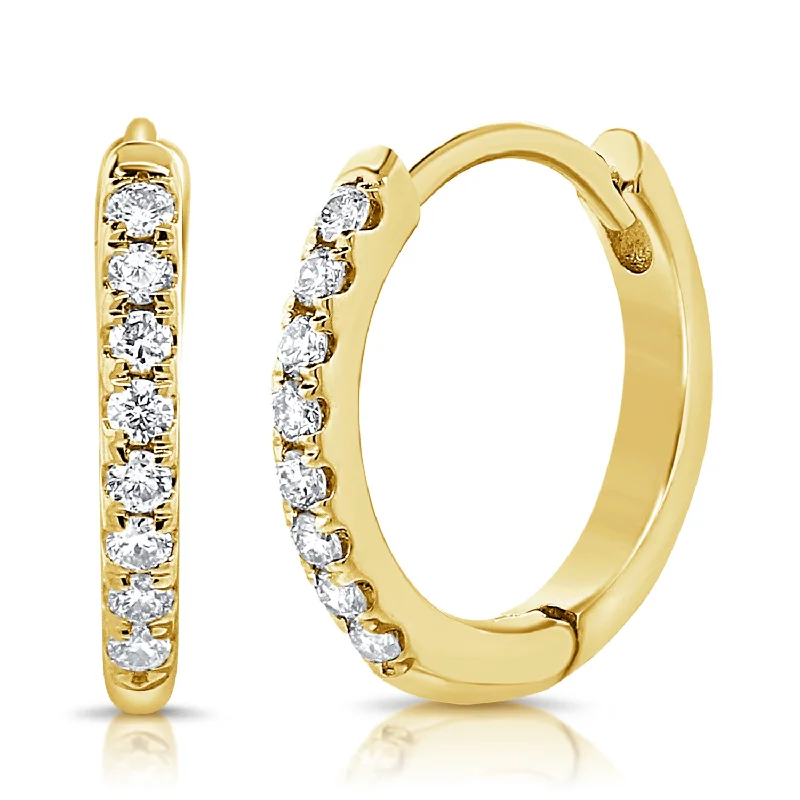 Large Drop Earrings for Women-Classic Huggie Earrings with Diamonds