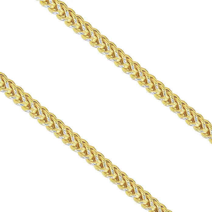 Elegant Diamond Necklace for Weddings-Two-Tone Solid Franco (14K)