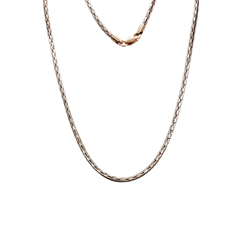 Bold Gold Necklace for Evening Wear-Two-Tone Cable Rose Gold Necklace (14K)