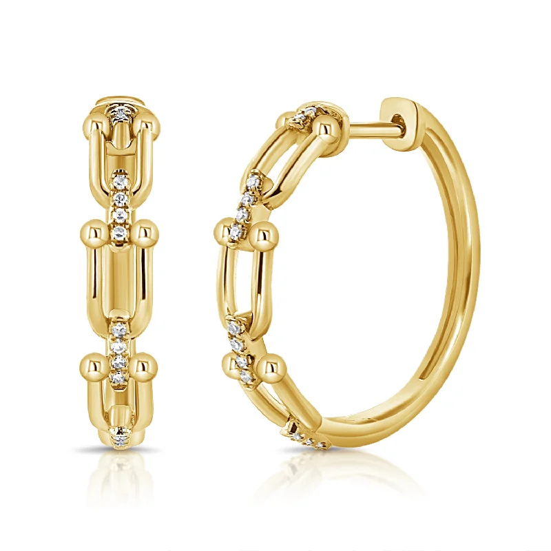 Sparkling Gemstone Hoop Earrings-Designer Links Fashion Hoop