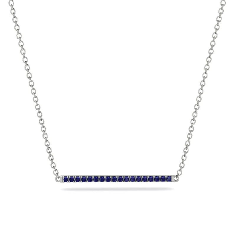 Customizable Necklace with Birthstone Charms-Long Line Sapphire Necklace - Giselle No. 15