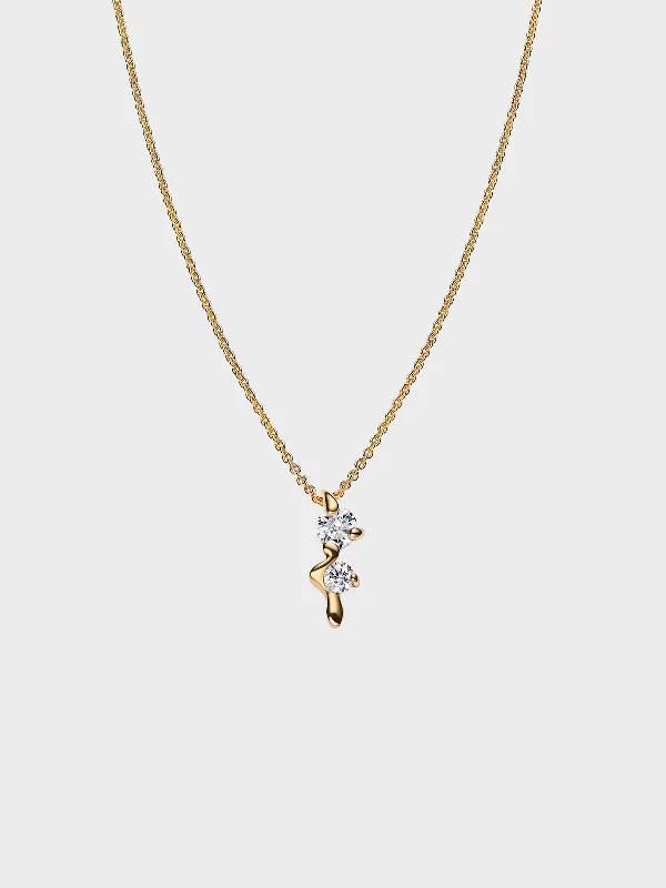 Personalized Heart Pendant Necklace for Brides-Arctic Necklace in 18K Gold Plated