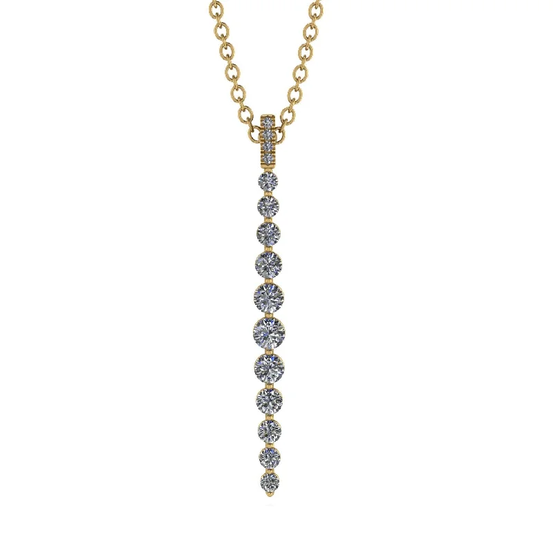 Luxury Necklace with Aquamarine Stone-Tie Necklace Row Diamond - Paris No. 1