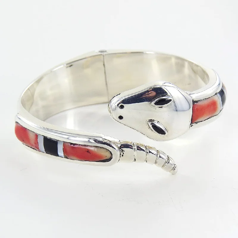 Designer Silver Bangles with Unique Embellishments-SNAKE BANGLE