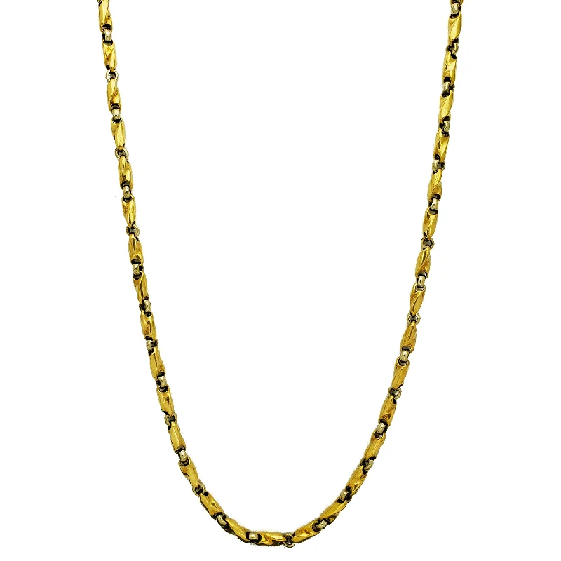 Fashionable Crystal Drop Necklace-Twisted Bullet Chain (10K)