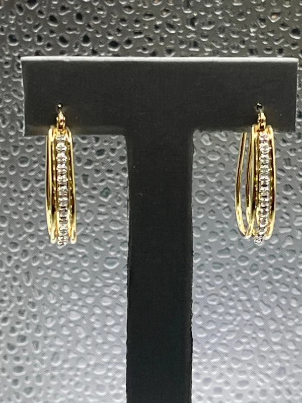 Boho Drop Earrings-Ladies 14 Karat Solid Yellow Gold Diamond Earrings