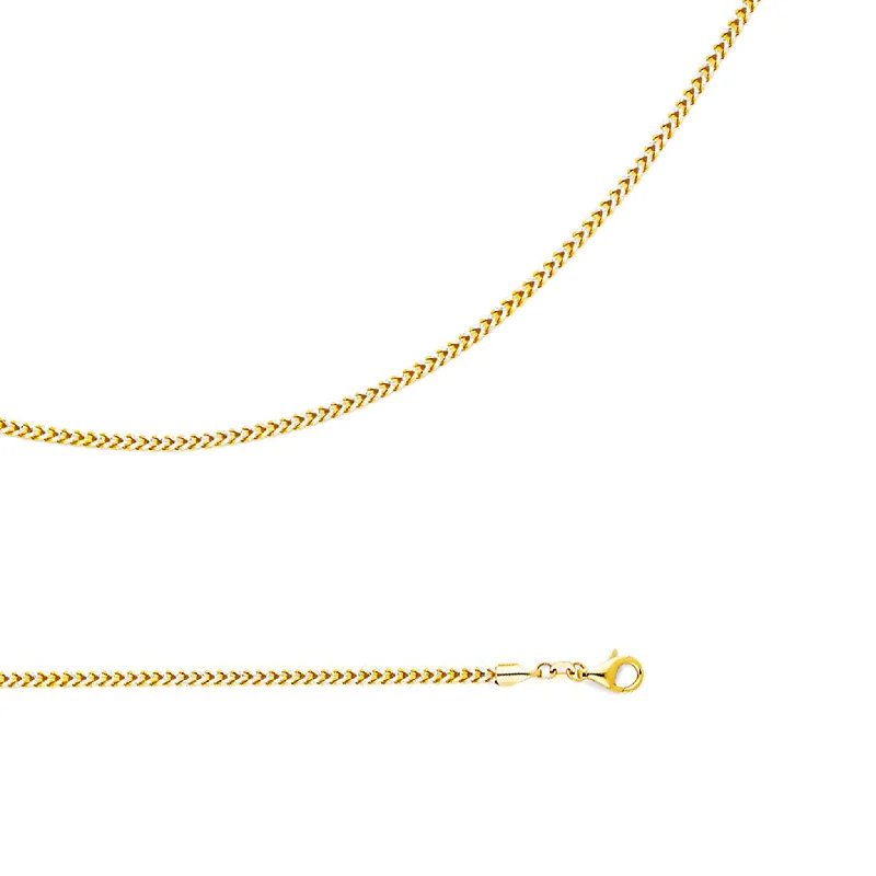 Designer Gold Necklace for Wedding Day-Lightweight Two-Tone Franco Chain (14K)