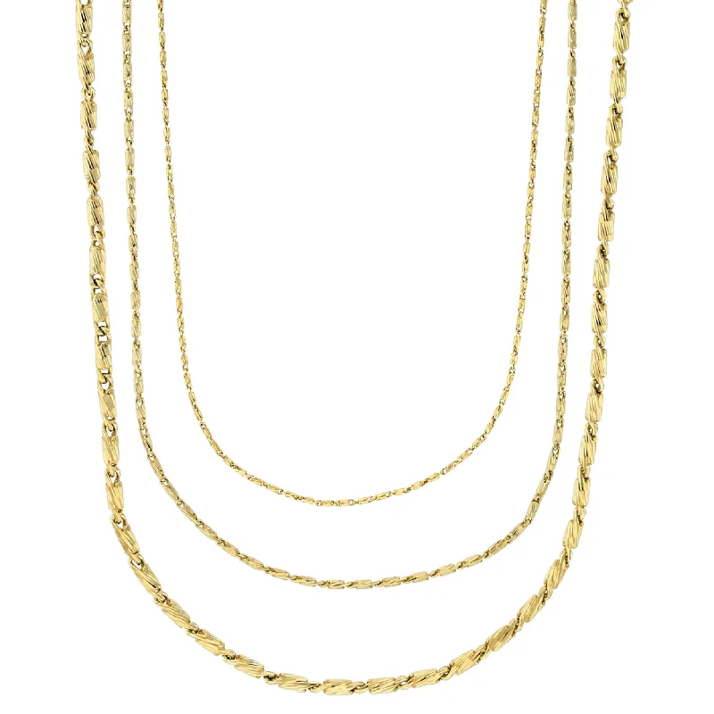 Sparkling Diamond Necklace for Night Events-Diamond Cut Razo Chain (14K)