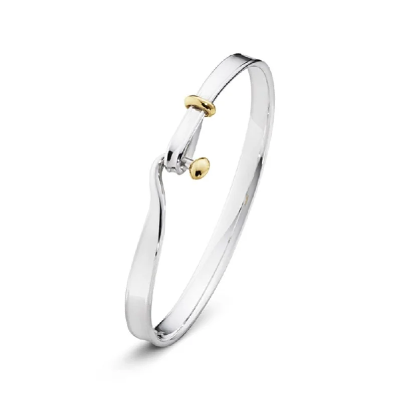 Classic Silver Bangles with Simple Design for Women-Torun Silver & Gold Bangle