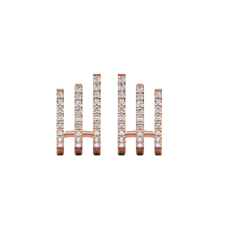 Crystal Diamond Earrings-14K Rose Gold 1/4 Ct.Tw. Diamond Fashion Earrings