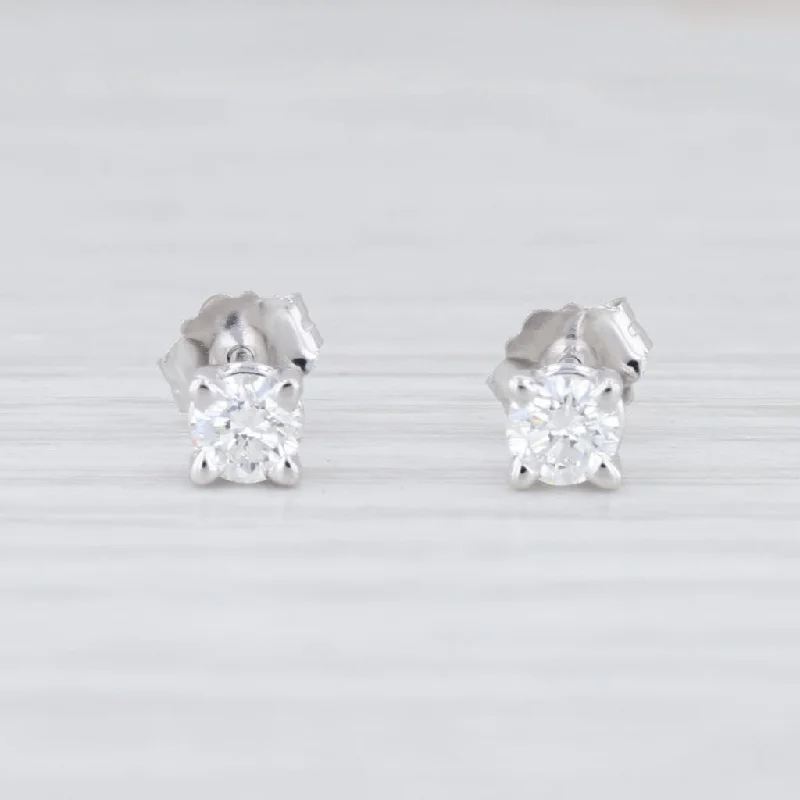 Small Drop Earrings for Work-New 0.29ctw Diamond Stud Earrings 14k White Gold Round Solitaire Pierced Studs