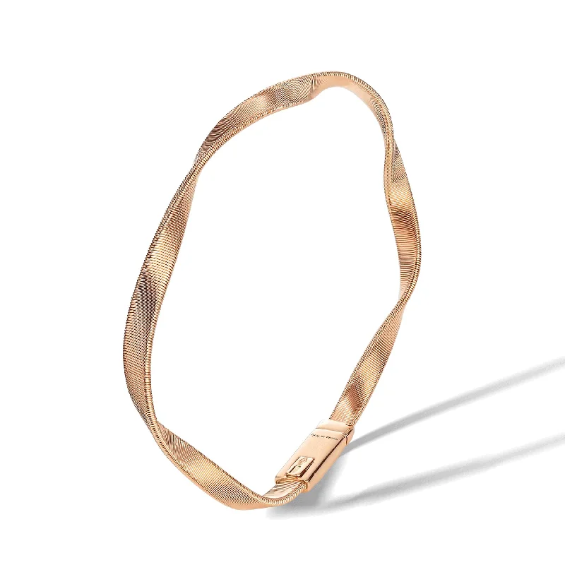 Trendy Stackable Bangles with Gemstone Accents-Marrakech Supreme 18ct Rose Gold Bangle