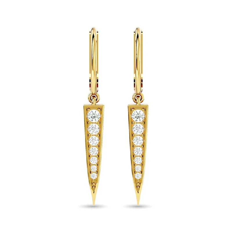 Crystal Earrings for Bridesmaids-Diamond Fashion Earrings 1/6 ct tw in 10K Yellow Gold