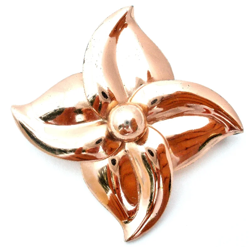 Brooch For Festivals-Napier Rose Gold Washed Sterling Silver Flower Brooch Pin