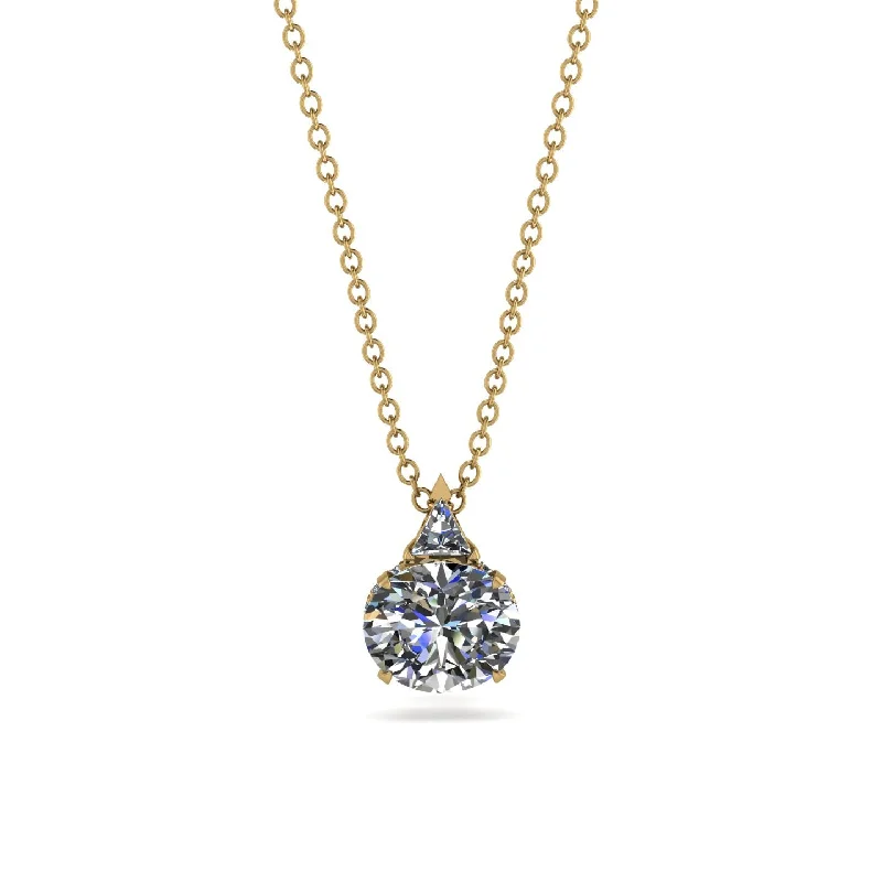 Sparkling Crystal Necklace for Formal Occasions-Hidden Halo Diamond Necklace - Rosalie No. 1