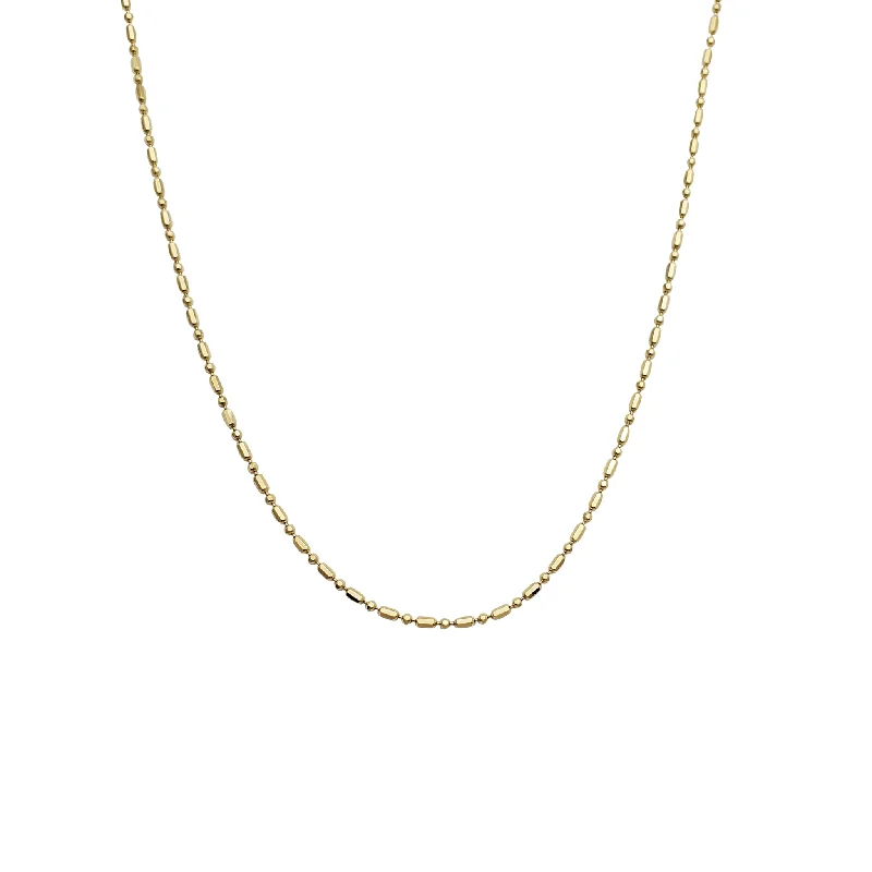 Custom Gold Necklace with Infinity Symbol-Bar Bead Necklace (14K)