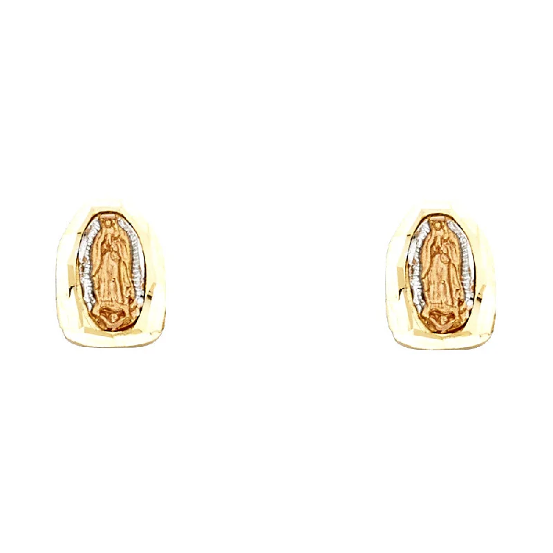 Unique Star Shaped Earrings-14K Our Lady of Guadalupe Earrings