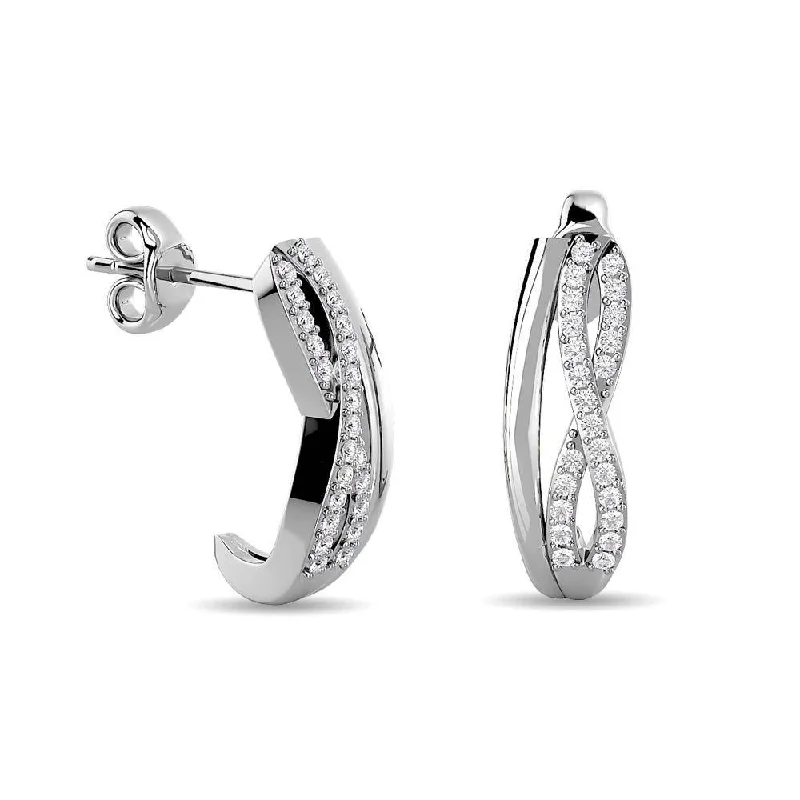 Boho Chic Earrings for Women-Diamond Fashion earrings 1/5 ct tw in 10K White Gold