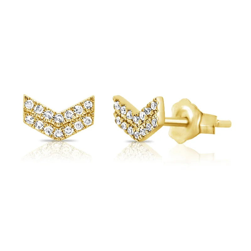 Sparkling Silver Earrings-Unique 14K Gold Studs with Diamonds