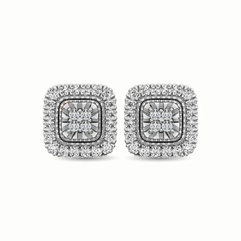 Bold Diamond Earrings-10K White Gold 1/3 Ct.Tw. Diamond Stud Earrings