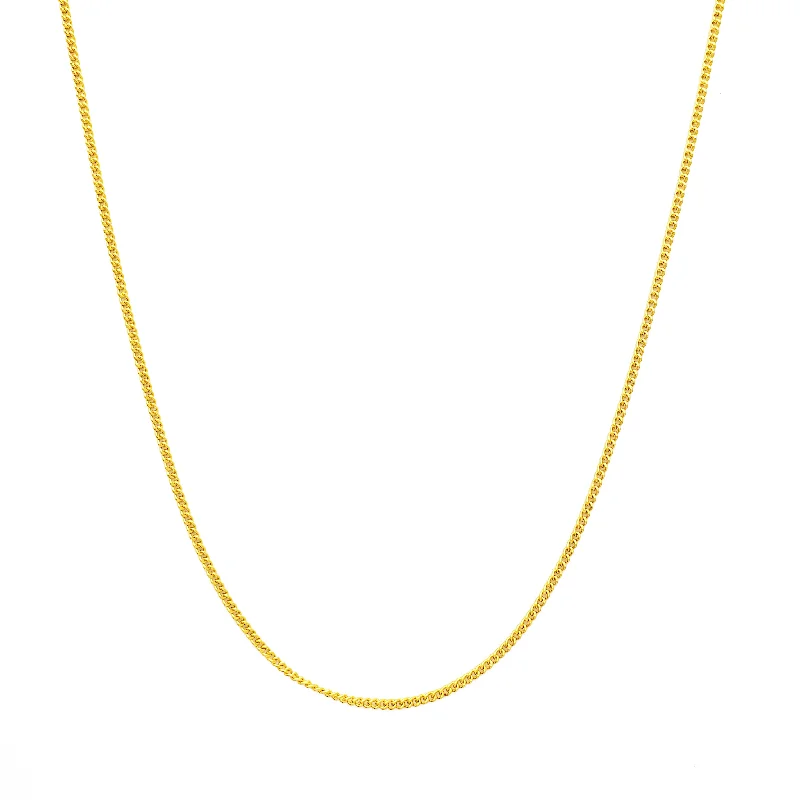 Elegant Gold Necklace with Round Pendant-Miami Cuban Link Chain (24K)