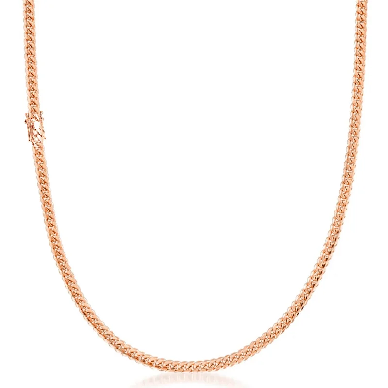 Bold Gold Necklace for Evening Wear-[Box Lock] Solid Miami Cuban Chain (14K)