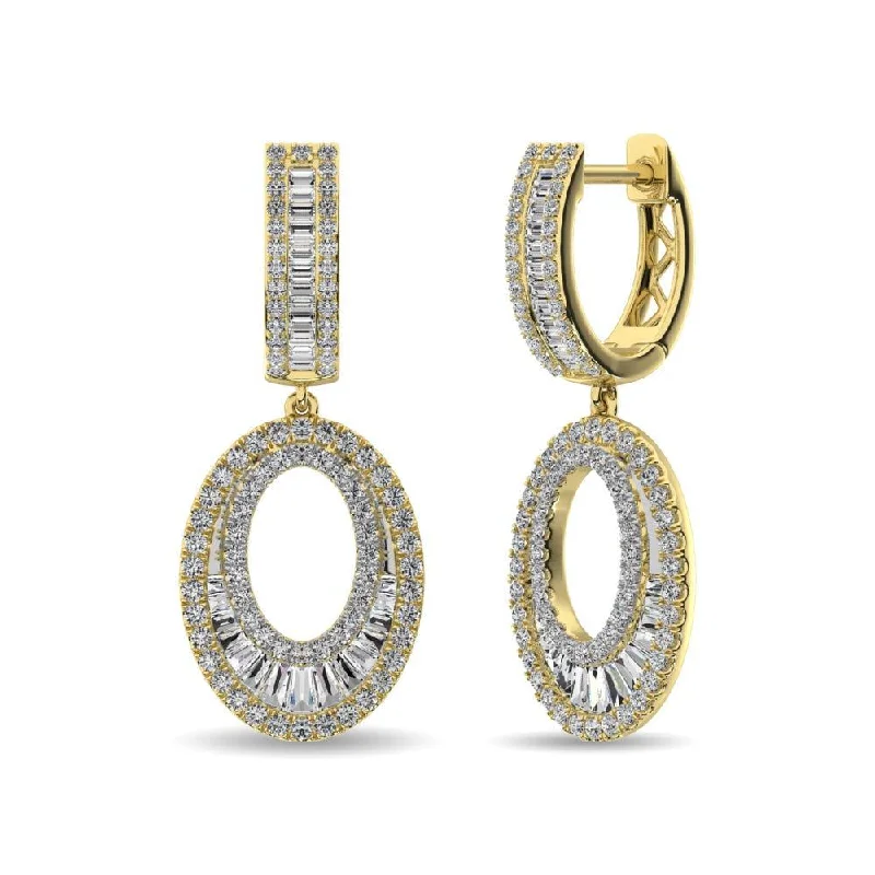 Butterfly Earrings for Kids-Diamond 1 Ct.Tw. Hoop Earrings in 14K Yellow Gold