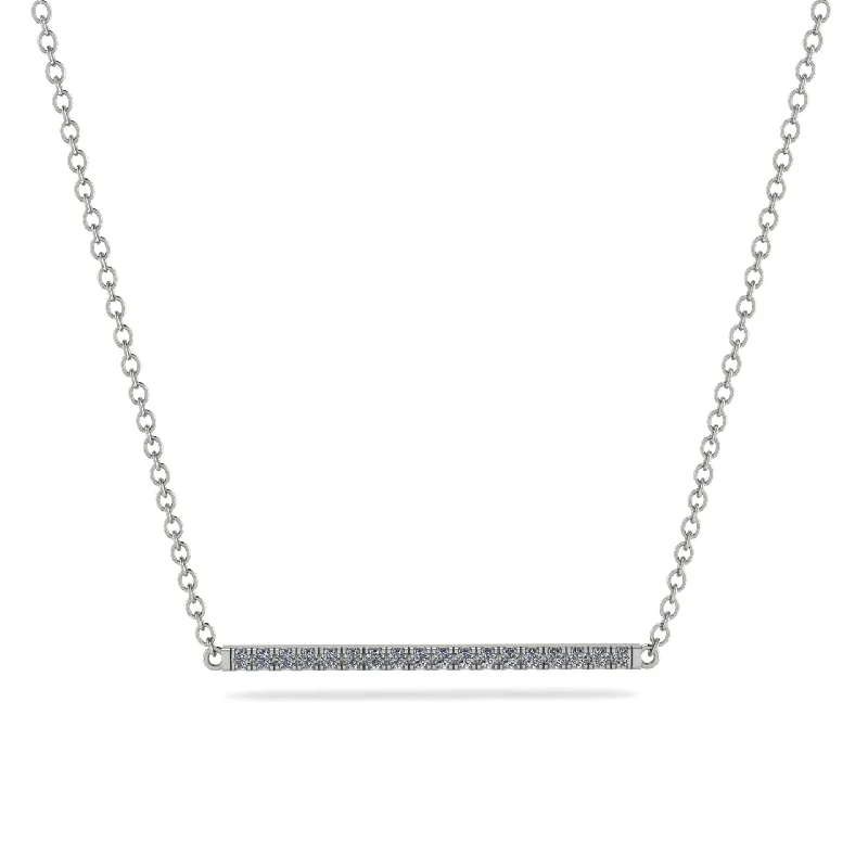 Simple Necklace with Heart-Shaped Pendant-Long Line Diamond Necklace - Giselle No. 3