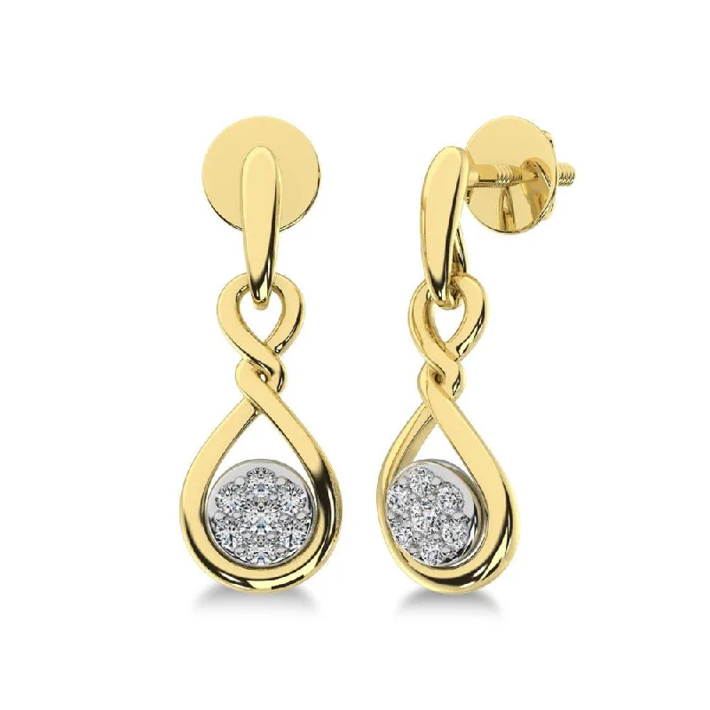 Stud Earrings with Diamonds-10K Yellow Gold 1/4 Ct.Tw. Diamond Danglers Earrings