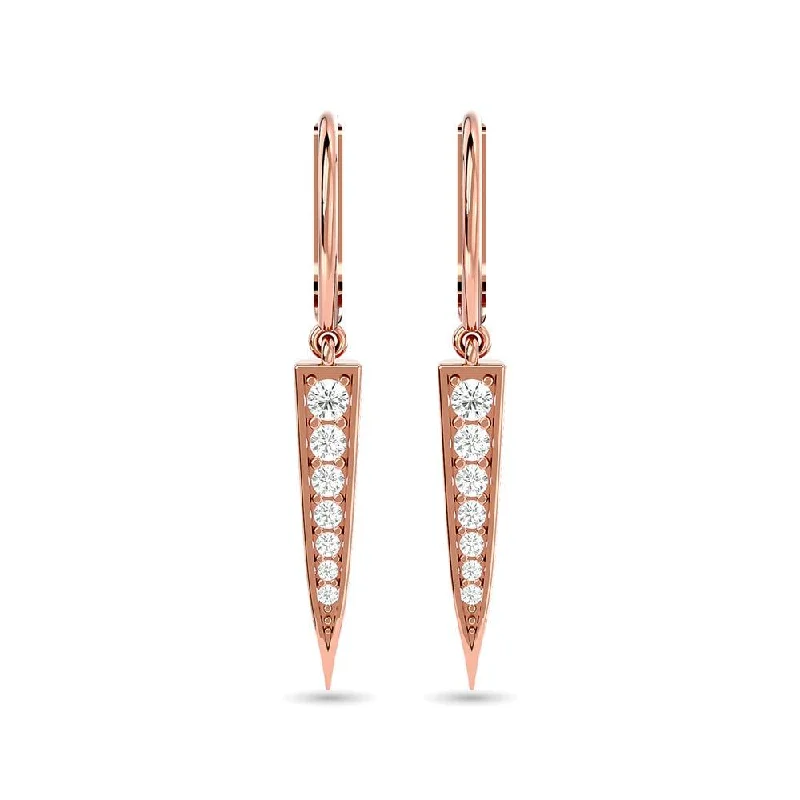 Vintage Gold Earrings-Diamond Fashion Earrings 1/6 ct tw in 10K Rose Gold