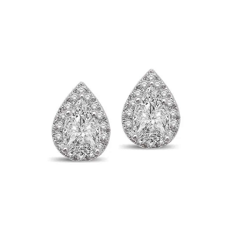 Layered Gold Drop Earrings-Lovecuts 14K White Gold 5/8 Ct.Tw.Diamond Fashion Earrings