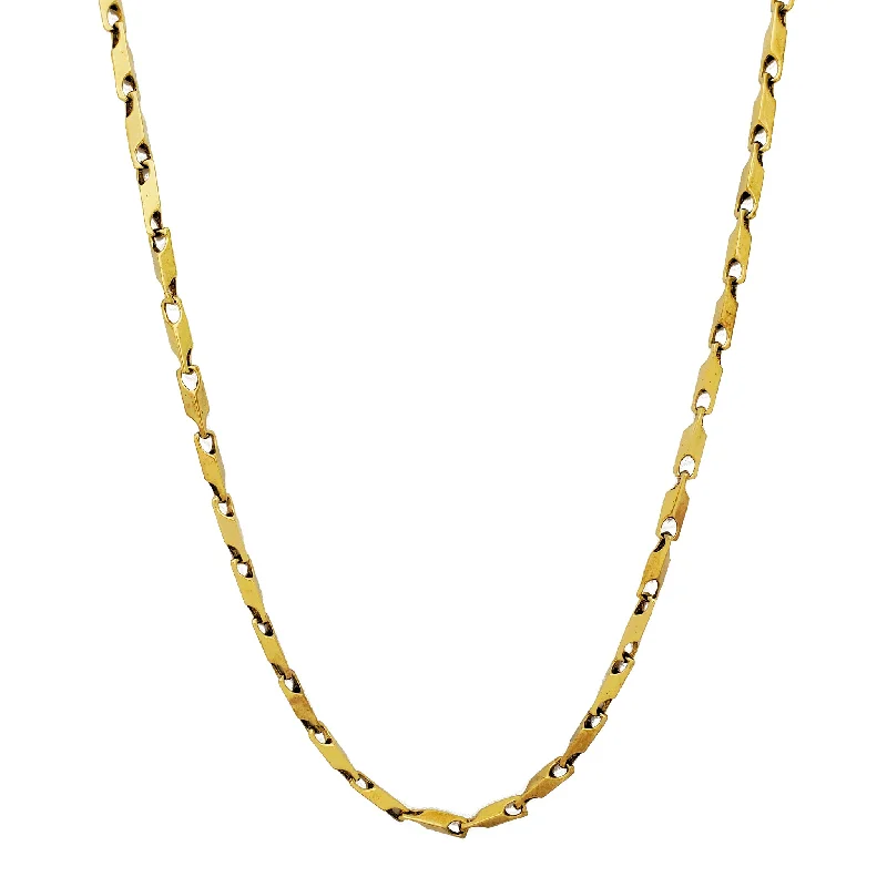 Gold Chain Necklace with Custom Pendant-Bullet Chain (10K)