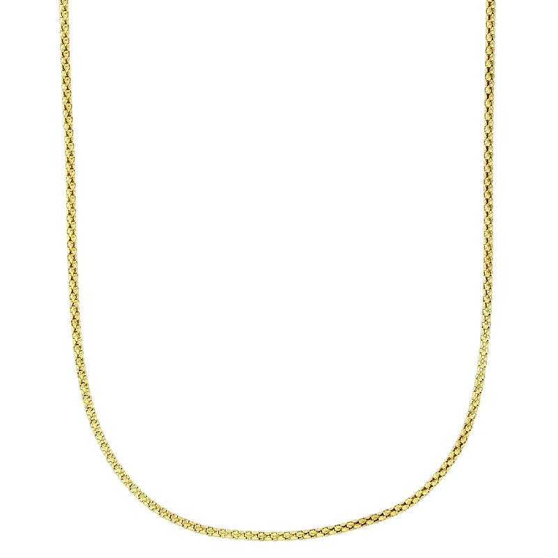 Custom Birthstone Necklace for Grandmothers-Popcorn Chain (14K)