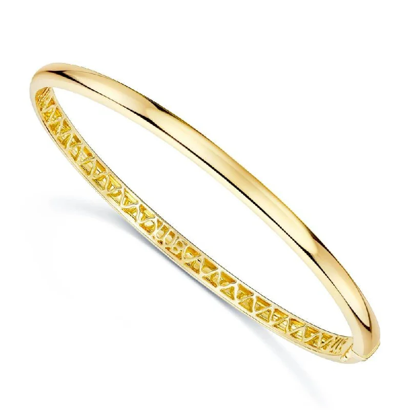 Trendy Gemstone Bangles for Wedding and Parties-18ct Yellow Gold Plain Polished Bangle