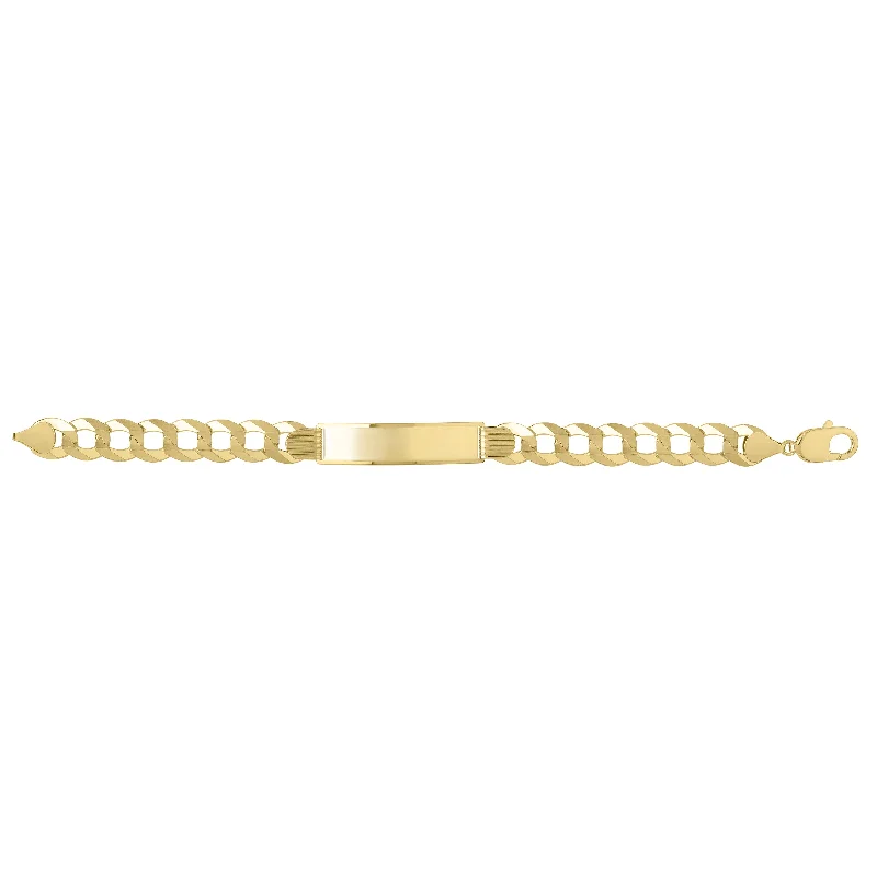 Customizable Gold Bracelet for Mother’s Day-14K 11mm Curb ID Bracelet