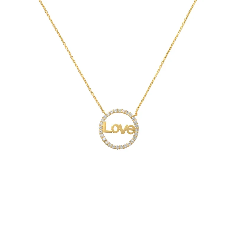 Personalized Infinity Necklace for Gifts-Zirconia Love Hoop Necklace (14K)