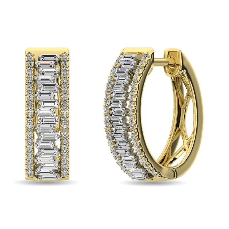 Chic Silver Hoop Earrings-Diamond 1/2 Ct.Tw. Hoop Earrings in 14K Yellow Gold