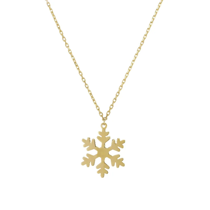 Customizable Family Tree Necklace for Mom-Snowflake Necklace (14K)