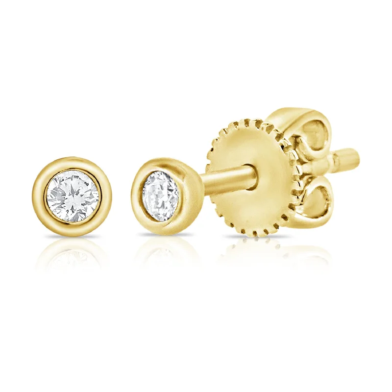 Fashionable Gold Earrings-Fall Special Diamond Solitaire Stud Earrings