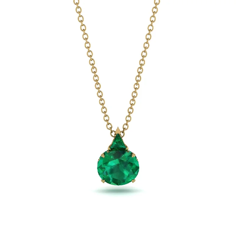 Classic Gemstone Necklace for Evening Wear-Hidden Halo Emerald Necklace - Rosalie No. 19