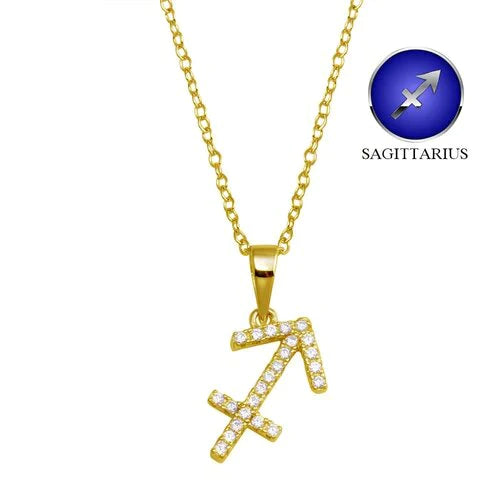 Custom Name Necklace for Wedding Gifts-Sagittarius Necklace in Gold