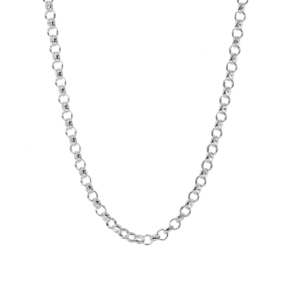 Trendy Silver Necklace for Summer Style-Rolo Chain ( Silver )