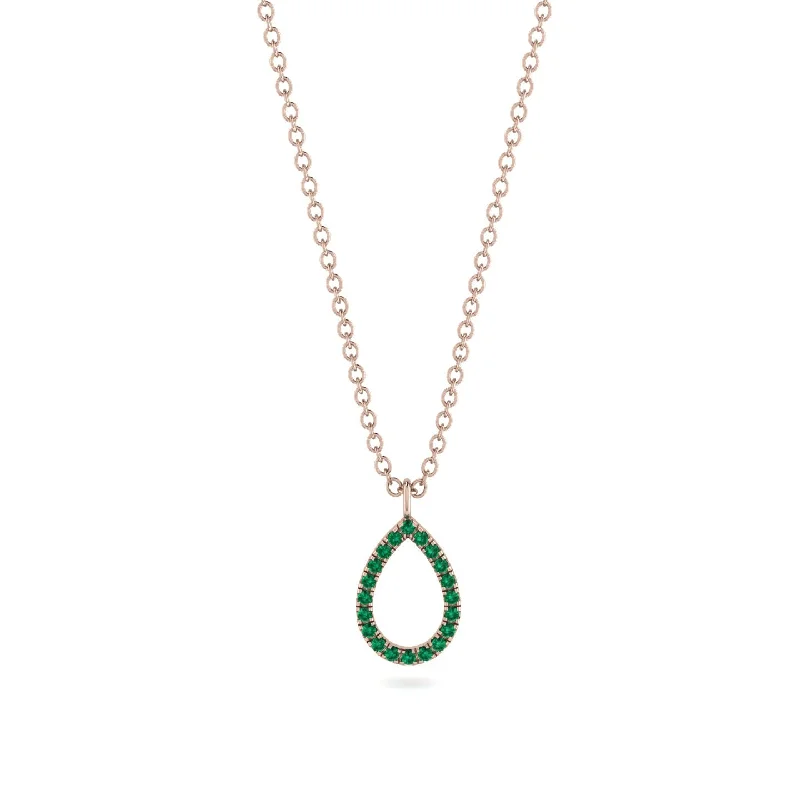 Layered Beaded Necklace for Women-Pear Emerald Necklace - Amina No. 5