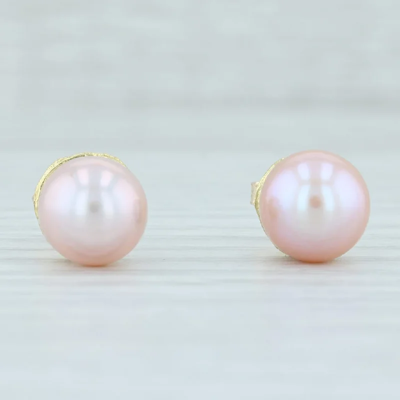 Silver Earrings with Gemstones-Cultured Pink Pearl Stud Earrings 14k Yellow Gold Pierced Nordstrom