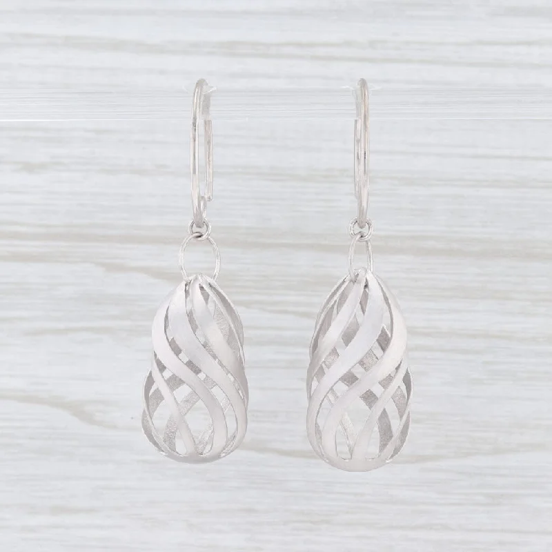 Unique Gold Earrings-New Bastian Inverun Openwork Drop Earrings Sterling Silver 12911 Hook Pierced