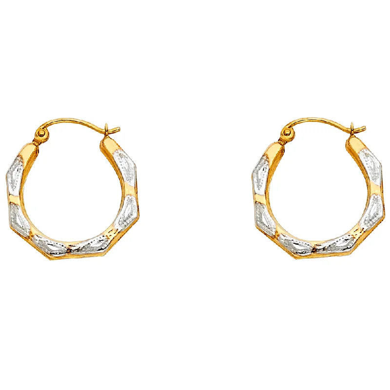 Bold Earrings for Women-14K Hollow Hoop Earrings