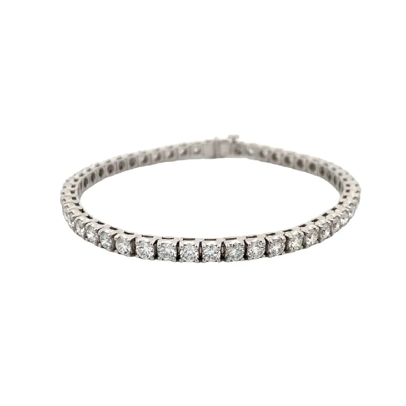 Elegant Gold Bracelet with Personalized Charms-7" LAB-Created 6.0ctw Diamond Tennis Bracelet in White Gold